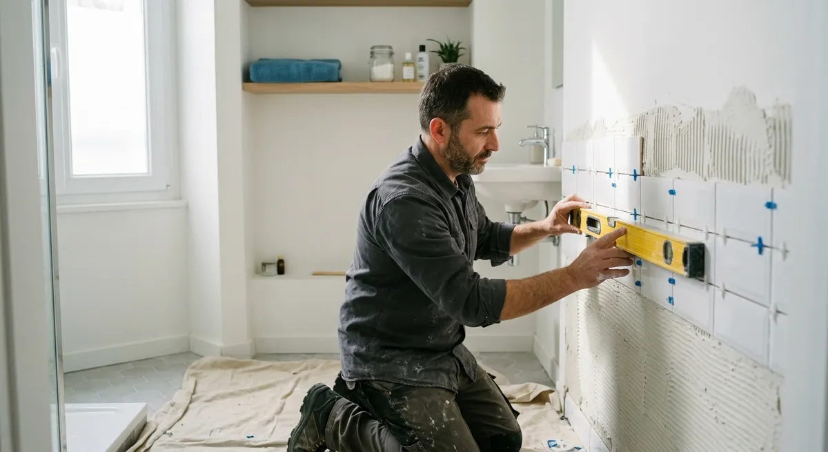 Faïence murale en salle de bain